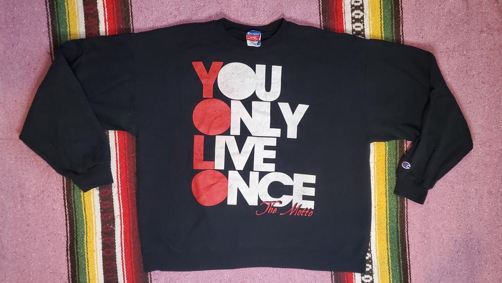 Rare Champion Drake You Only Live Once The Motto Pullover Sweater XL